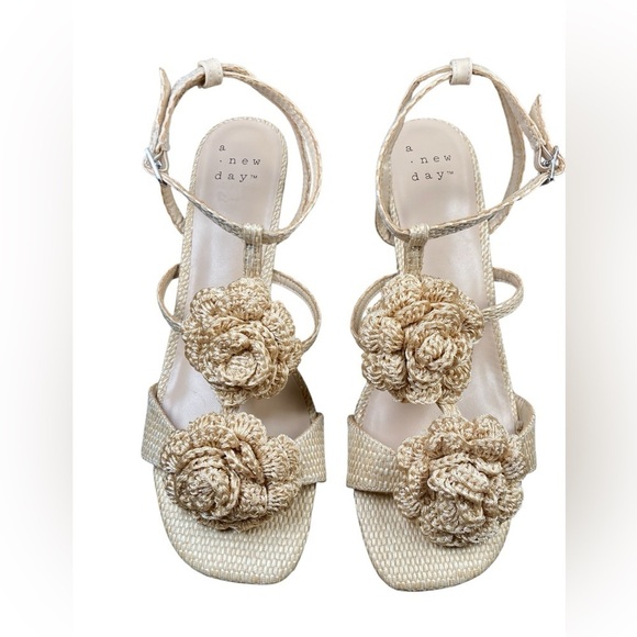 a new day Shoes - A New Day Esme Floral Crochet Knit Kitten Heels Size 9​​​​